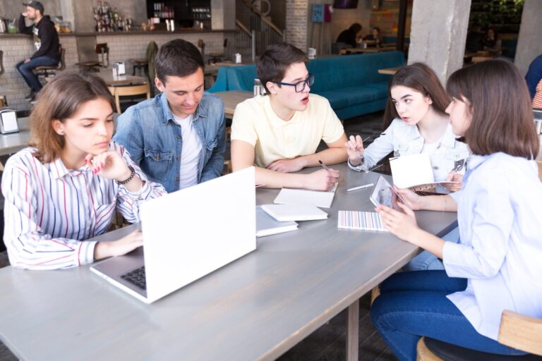 people meeting in cafe